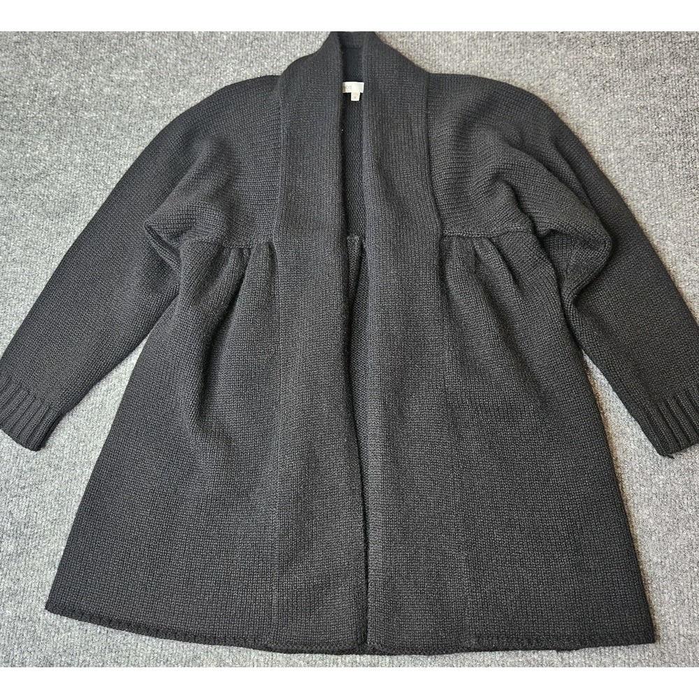 Vince Cashmere Open Cardigan Sweater Size Medium Black Raglan‎ Sleeve Lagenlook